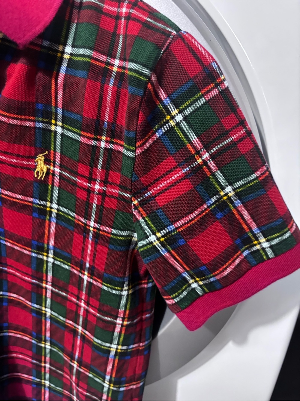 Polo by Ralph Lauren Red Plaid Short-Sleeve Polo L (14-16) - Picture 6 of 6
